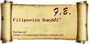 Filipovics Bandó névjegykártya